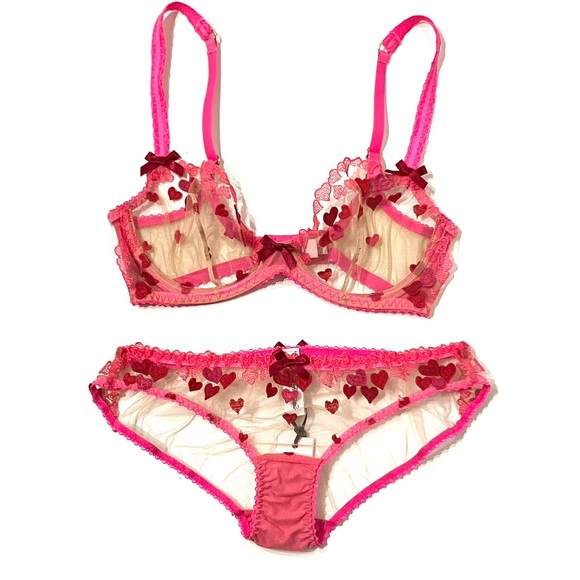 Agent Provocateur Cupid Hearts Bra Set 32C + AP2 - Picture 4 of 8